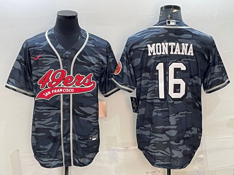 Men San Francisco 49ers #16 Montana Camo 2022 Nike Co branded NFL Jersey